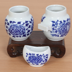 画眉瓷碗鸟食杯个画眉鸟食碗食罐带虫杯喂食器青花瓷碗画眉用