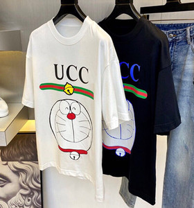 古奇达夫哆啦a梦卡通图像印花酷奇短袖cucci时尚百搭男女圆领t恤