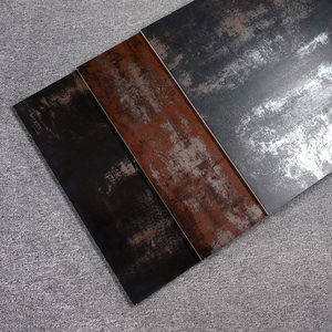 复古铁锈仿钢板金属瓷砖600x600 800x800餐厅专卖店车库防滑地砖