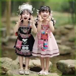 巴拉巴柆新款哈尼公主女童服装民族套装宝宝儿童度假写真服饰哈尼