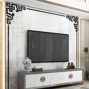 对角花客厅电视背景墙贴边框边角花立体亚克力墙贴饰图派装饰945