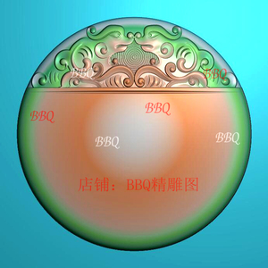 平安牌精雕图雕刻图玉雕图无事牌圆牌仿古龙素面牌灰度图jdp