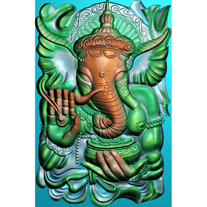 精雕图jdp浮雕图动物玉雕挂牌bmp灰度图gdx-024象神46牌带线