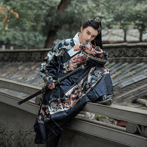 汉尚华莲乾坤原创明制汉服秋冬曳撒男女同款织金飞鱼服-售完不补