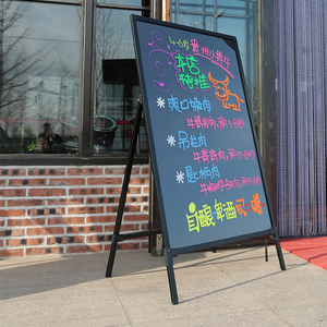 电子荧光板广告板手写led广告牌银光夜光闪光发光写字屏小黑板80*120