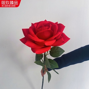 。一支巨大玫瑰花一束巨大号巨型红玫瑰仿真花假花超大号新年情人