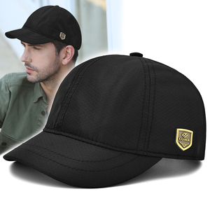 小帽檐棒球帽男士夏季中老年短沿透气快干蜂窝遮阳帽休闲鸭舌薄款