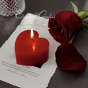 生日浪漫红色爱心蜡烛七夕情人节礼物求婚订婚摆件心形蜡烛伴手礼