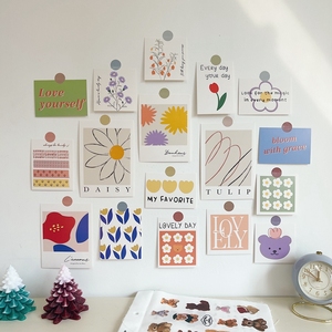 ins风韩系郁金香墙贴卡片房间宿舍墙面装饰贴纸diy照片墙卡纸卡片