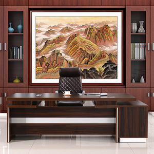 办公室山水画挂画装饰画万里长城画靠山图老板办公桌背景墙壁画