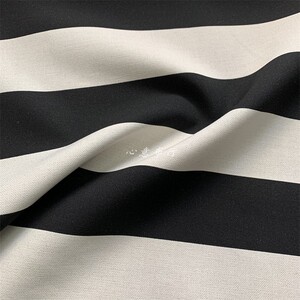外单经典黑白宽条纹双面弹力涤盖棉裙边裤子外套套装服装面料