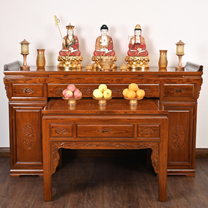 樟木供桌佛台家用实木神台供台香案中式佛龛寺庙佛桌财神爷供奉桌