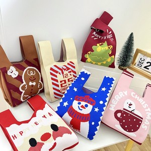 圣诞节新年礼物针织包女韩版百搭时尚可爱手提包毛线伴手礼糖果袋