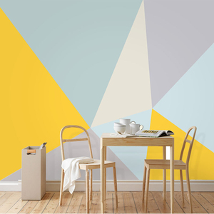 北欧壁纸现代简约小清新几何色块墙纸客厅沙发卧室电视背景墙壁画