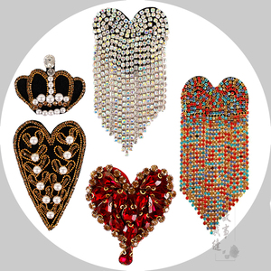 水钻布贴装饰衣服钉珠衣服装饰配件补洞贴刺绣爱心钻皇冠钻