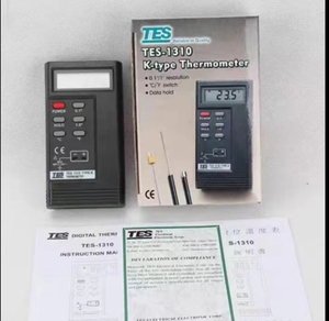 高精度测温仪TES1310模具表面探头点温计接触数显电子温度计