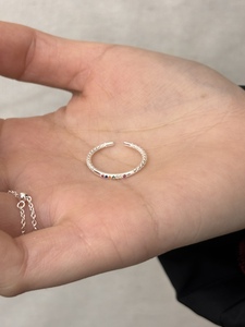 小众设计高级感彩虹食指戒指女开口可调节S925纯银多巴胺锆石指环