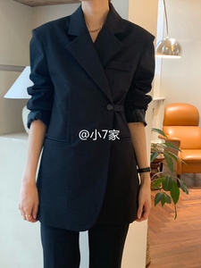 ARC韩国东大门代购2024春季女装新款设计款纯色系扣翻领西装外套