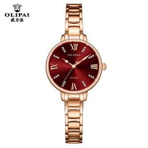 欧力派手表女风女名牌女士钢带简约气质休闲防水细带小巧女表