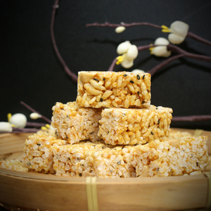 客家特产零食米程纯炒米糖传统爆米花酥红糖米酥香脆手工米橙米方