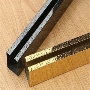 不锈钢黑钛金凹型卡槽夹玻璃边框扶手隔断墙卡条装饰条金属包边条
