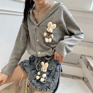 vgnz设计师品牌 vega vesture 2021春夏新款小兔子连帽上衣