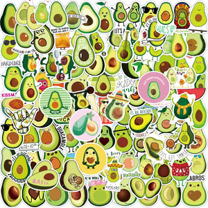 100张牛油果贴纸卡通可爱创意文具水杯笔记本行李箱防水装饰贴画