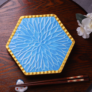 鮨陶烧 包邮日本怀石料理日式长方盘釉下彩寿司盘子日餐烧物器皿