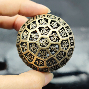 dnd金属骰子d100面空心龙多面体rpg游戏d&d克苏鲁coc跑团数字色子