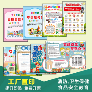 幼儿园消防食品交通安全教育知识图片儿童防弱水宣传栏海报画标语