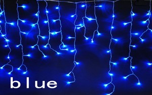 5米蓝色冰条窗帘灯led彩灯闪灯串灯婚庆房间装饰布置主播背景拍照