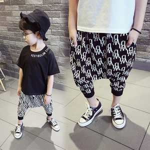 男童裤子夏款2中小童哈伦裤夏天宽松4儿童5男宝大pp裤3岁小男孩潮