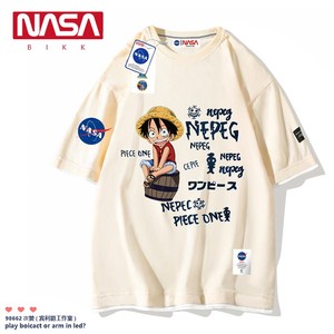 NASA联名海贼王短袖T恤男士盲盒路飞手办索隆周边套装王一博同款