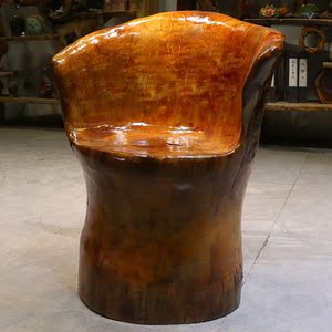 根雕靠背椅树桩木头木墩香樟木原木墩根雕凳子木桩底坐树头hl7107