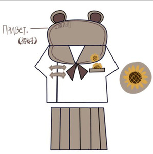 原创 黑塔利亚伊万同人刺绣 名古屋襟一本jk水手制服 软妹