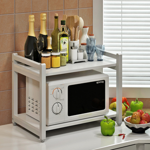 厨房微波炉架子烤箱架置物架调料架调味架收纳储物架锅架木质2层