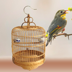 刻纹竹子鸟笼 绣眼玉鸟相思鸟竹笼带配件 清仓特价包邮精致绣眼笼