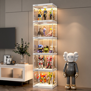 亚克力手办乐高展示柜家用摆件产品模型仿玻璃高达置物玩具陈列架