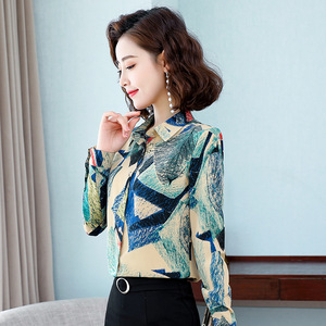 千葵女装贵姿尚静品牌艺燕梦拉勾勾正品衬衫女长袖妈妈夏洋气雪纺