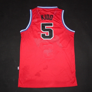 正品新泽西篮网队5号基德球衣kidd复古红色刺绣球迷篮球服背心