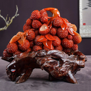 福建天然寿山石荔枝开业送礼一本万利雕刻摆件工艺品精品客厅收藏