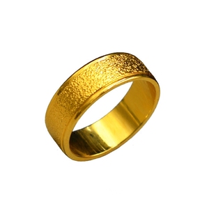 周大福焕美磨砂沙金戒指男女情侣对戒个性潮人24k999黄金指环尾戒