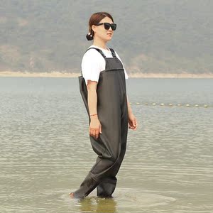 捉鱼水衣连体鱼裤下水裤全身防水皮叉加厚耐磨衩裤背带抓鱼水鞋