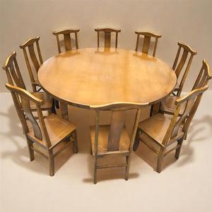 酒店餐桌电动大圆桌岩板实木中式桌子圆形仿古商用饭店餐桌椅组合