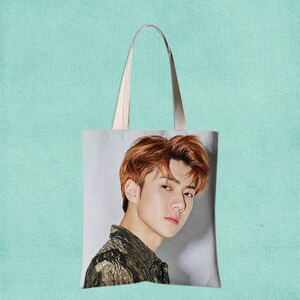 exo吴世勋周边帆布袋学生韩系手提补习包明星同款照片环保购物袋
