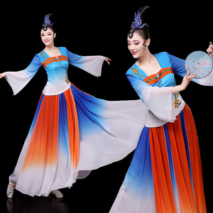 风筝误古典舞演出服仙女飘逸古装汉服长裙中国风伞舞扇子舞蹈服装