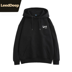 leeddeep联名连帽卫衣男装秋冬季加绒宽松大码情侣装2021新款潮