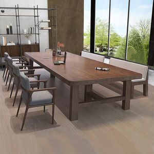北欧现代简约家用去客厅化全实木大板桌办公会议桌学习书桌工作台