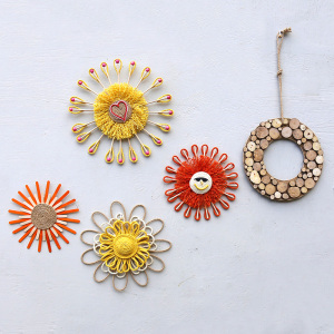 ins北欧风手工编织麻绳壁挂民宿木质挂饰创意背景墙饰软装diy材料