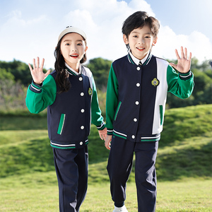 幼儿园园服春秋三件套装棒球服新款儿童运动班服一年级小学生校服